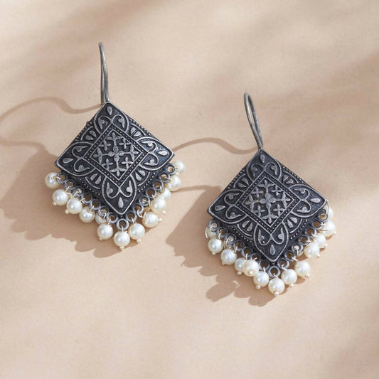Black Polish Veena Earrings