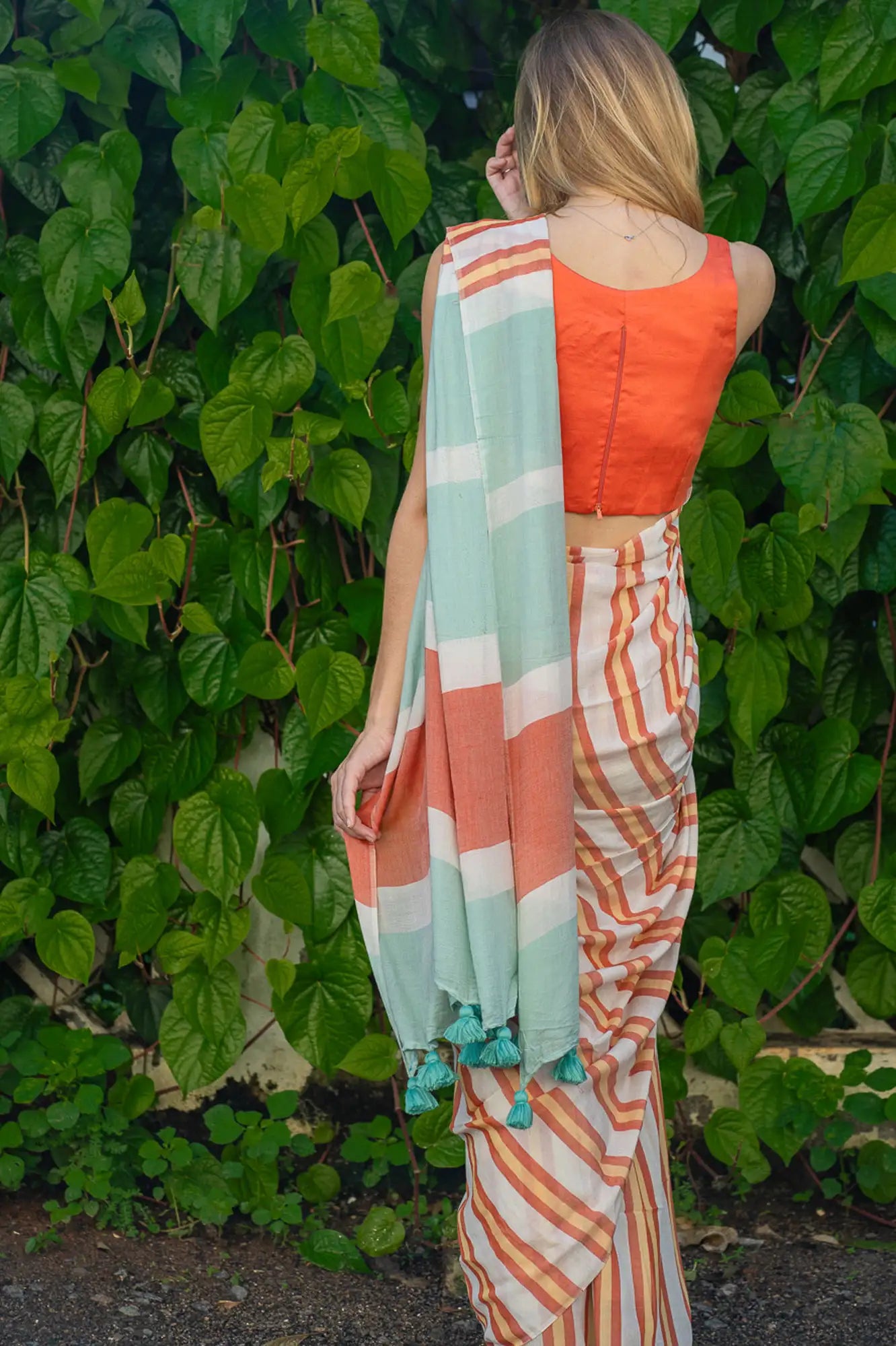 Bamboo Cotton Stripe Saree