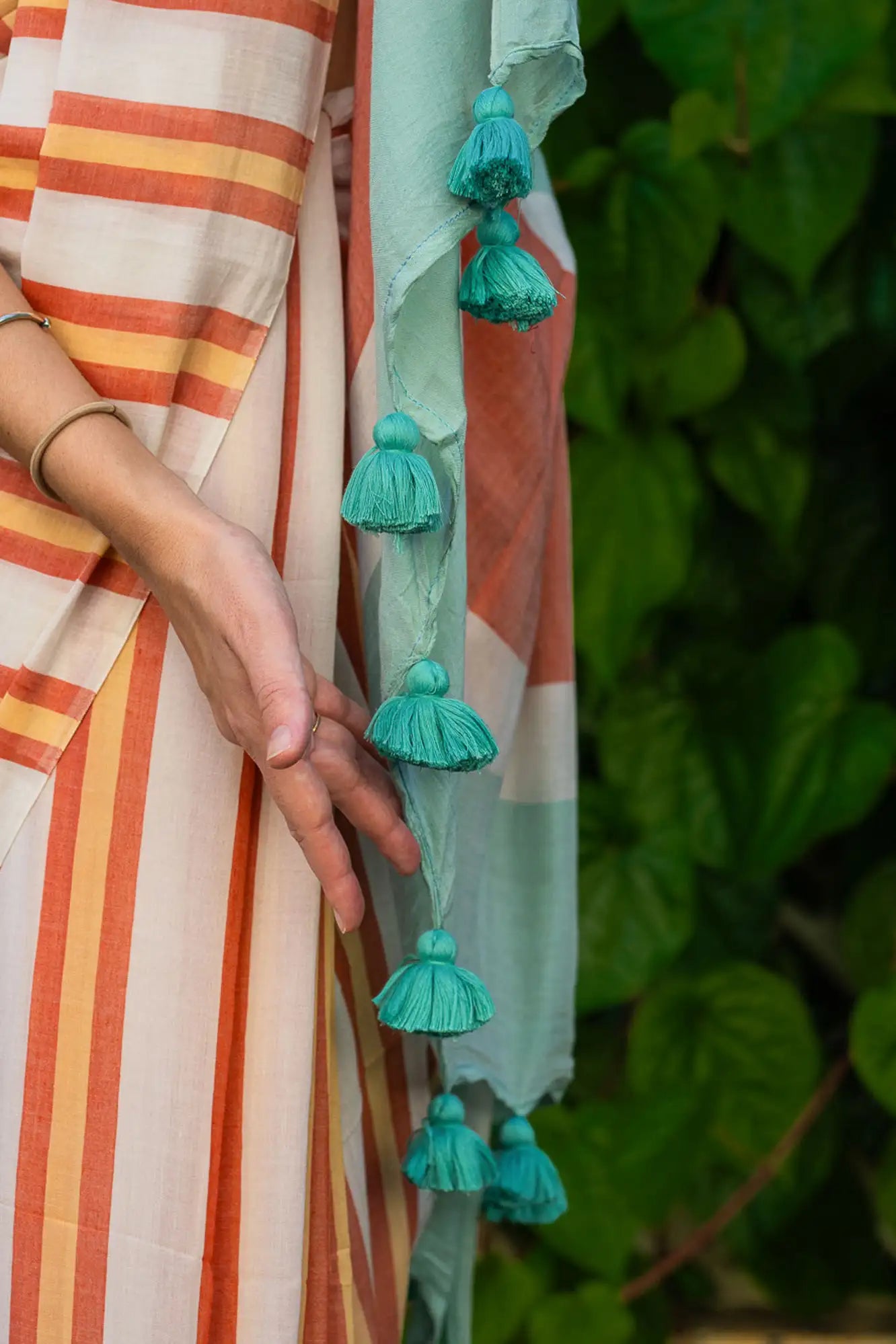 Bamboo Cotton Stripe Saree