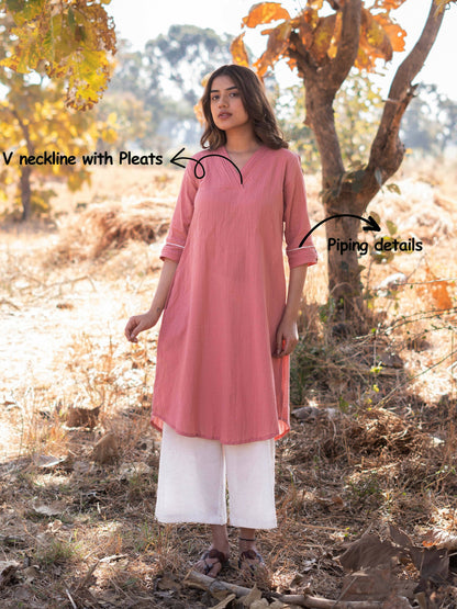 Tropical Peach Kurta Set