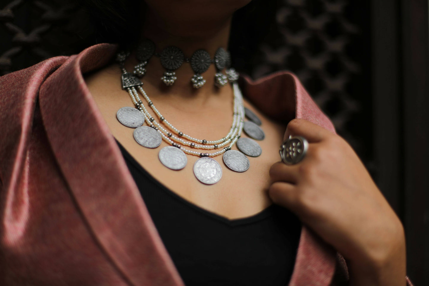 Paisa Choker With Pearls