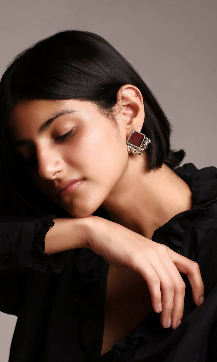 Square Ghungroo Studs