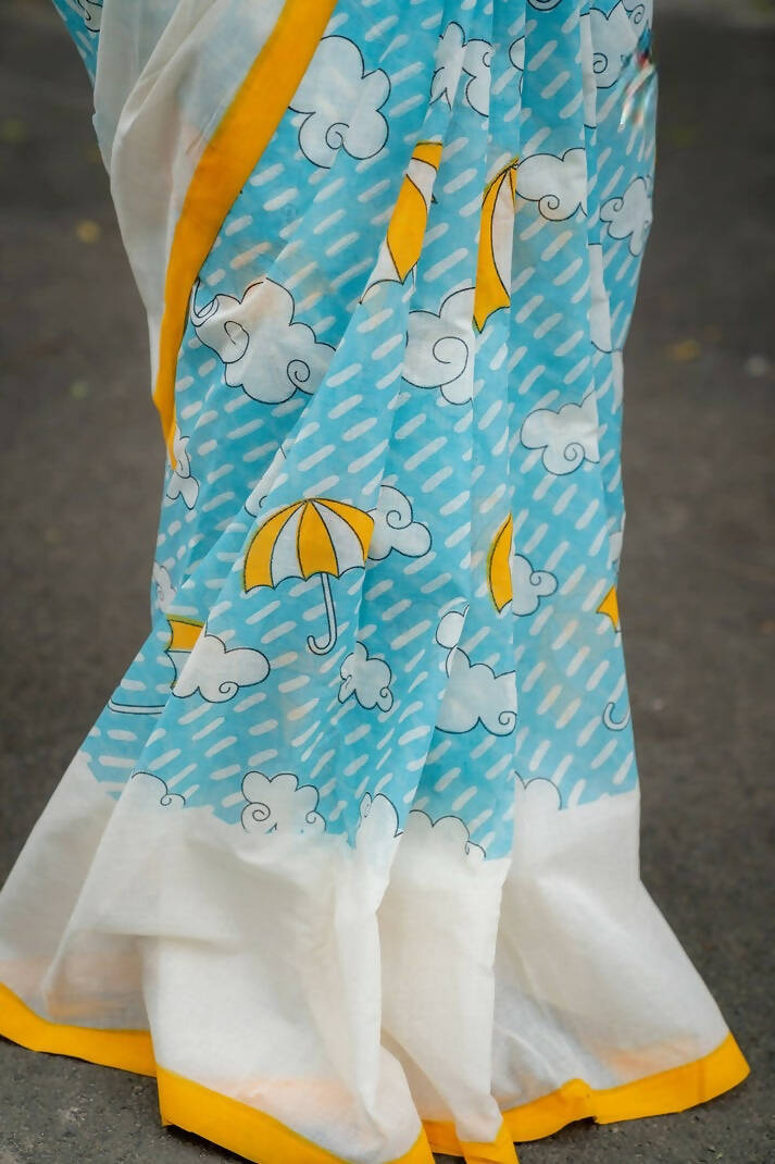 Peeli Chatri Cotton Printed Saree