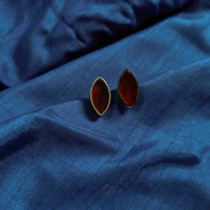 Glass Leaf Earrings