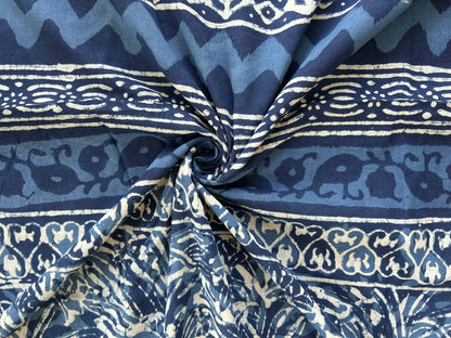 Indigo Illusion Block Printed Saree