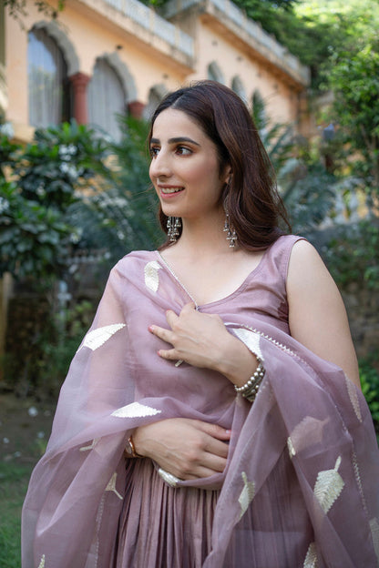 Elderberry Silk Anarkali Suit Set
