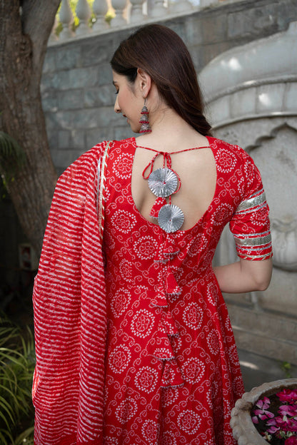 Rosemary Bandhani Cotton Suit Set
