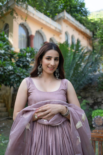 Elderberry Silk Anarkali Suit Set