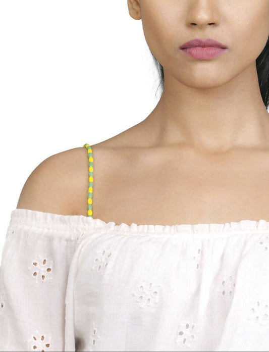 Yellow Green Fun Beaded Bra Strap