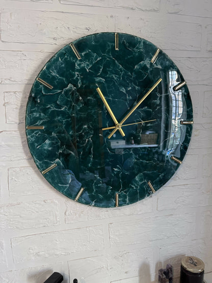 Emerald Marble Clock
