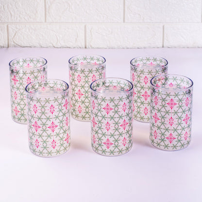 Classic Geometric Pattern Glass Tumblers