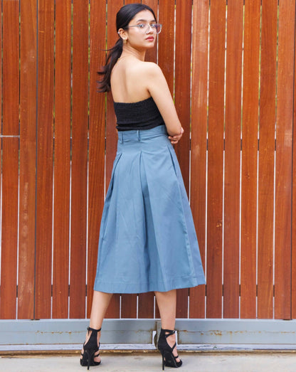 Diana Blue Box Pleat Skirt