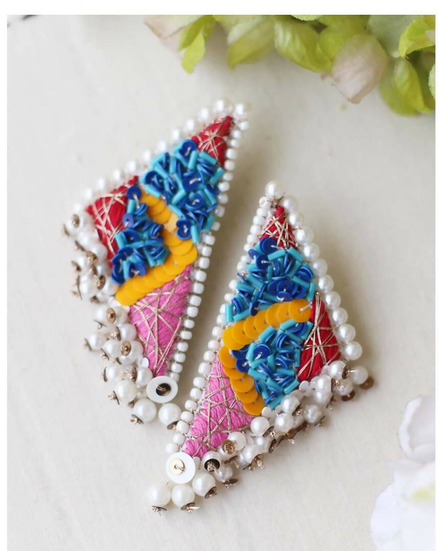 Holi Multicolor Beaded Earrings