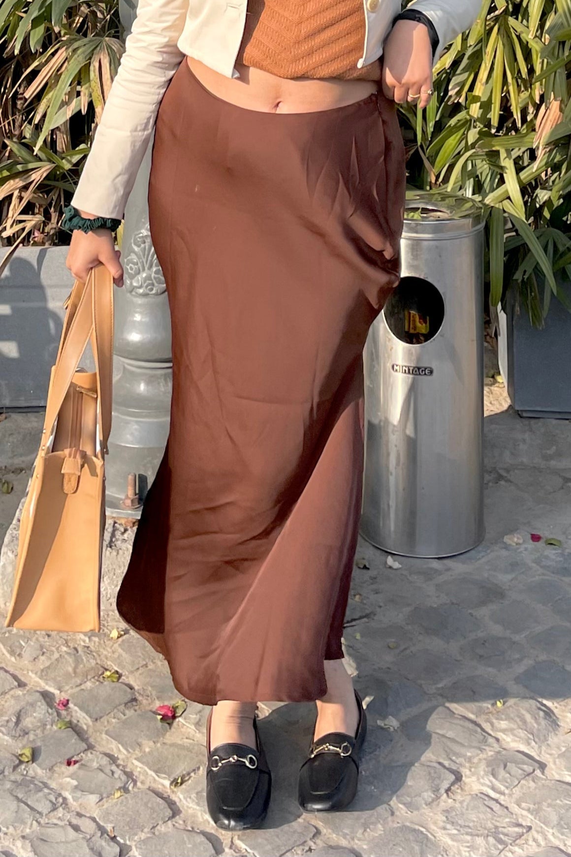 Satin Brown Skirt