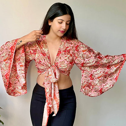 Bell Sleeves Wrap Top
