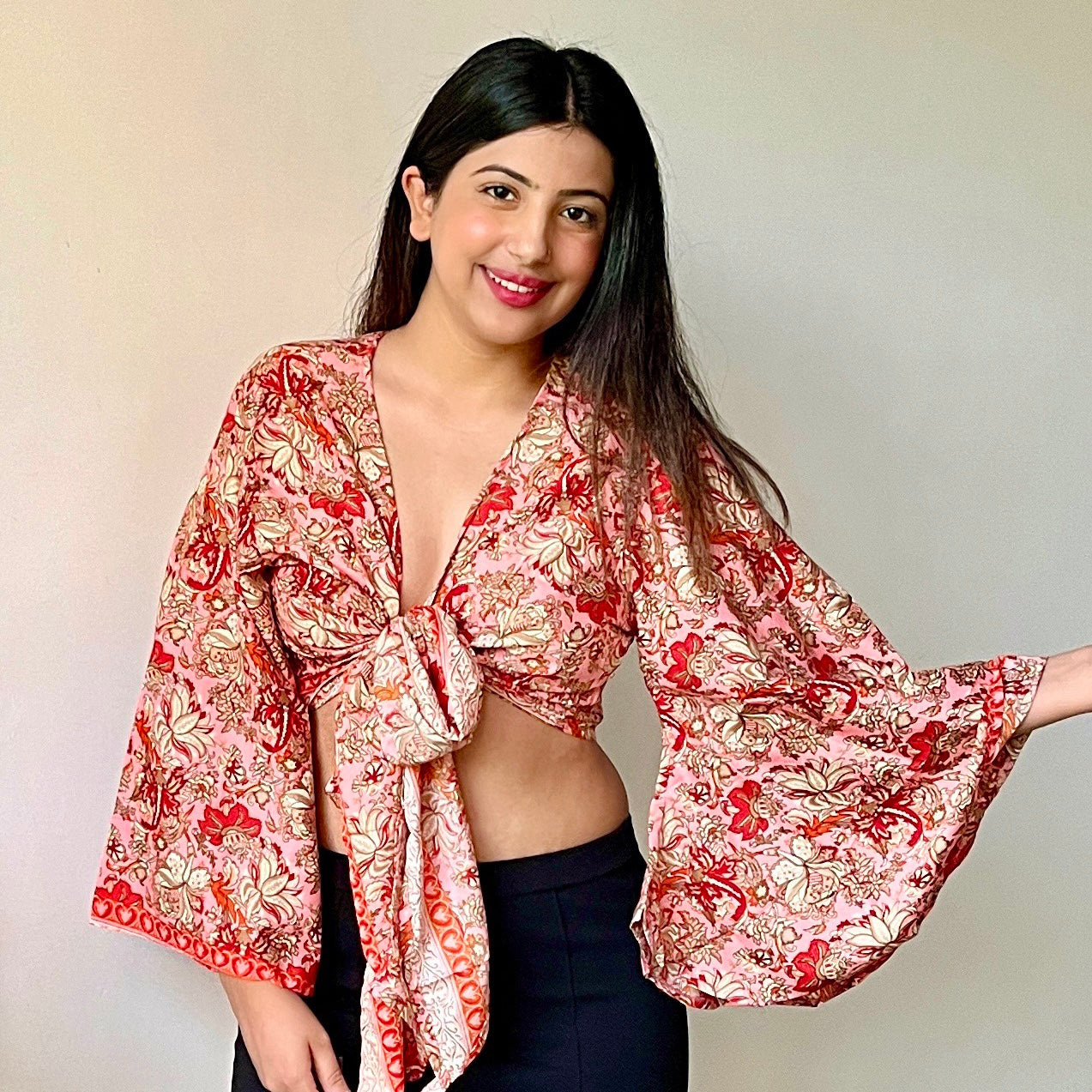 Bell Sleeves Wrap Top
