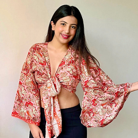 Bell Sleeves Wrap Top