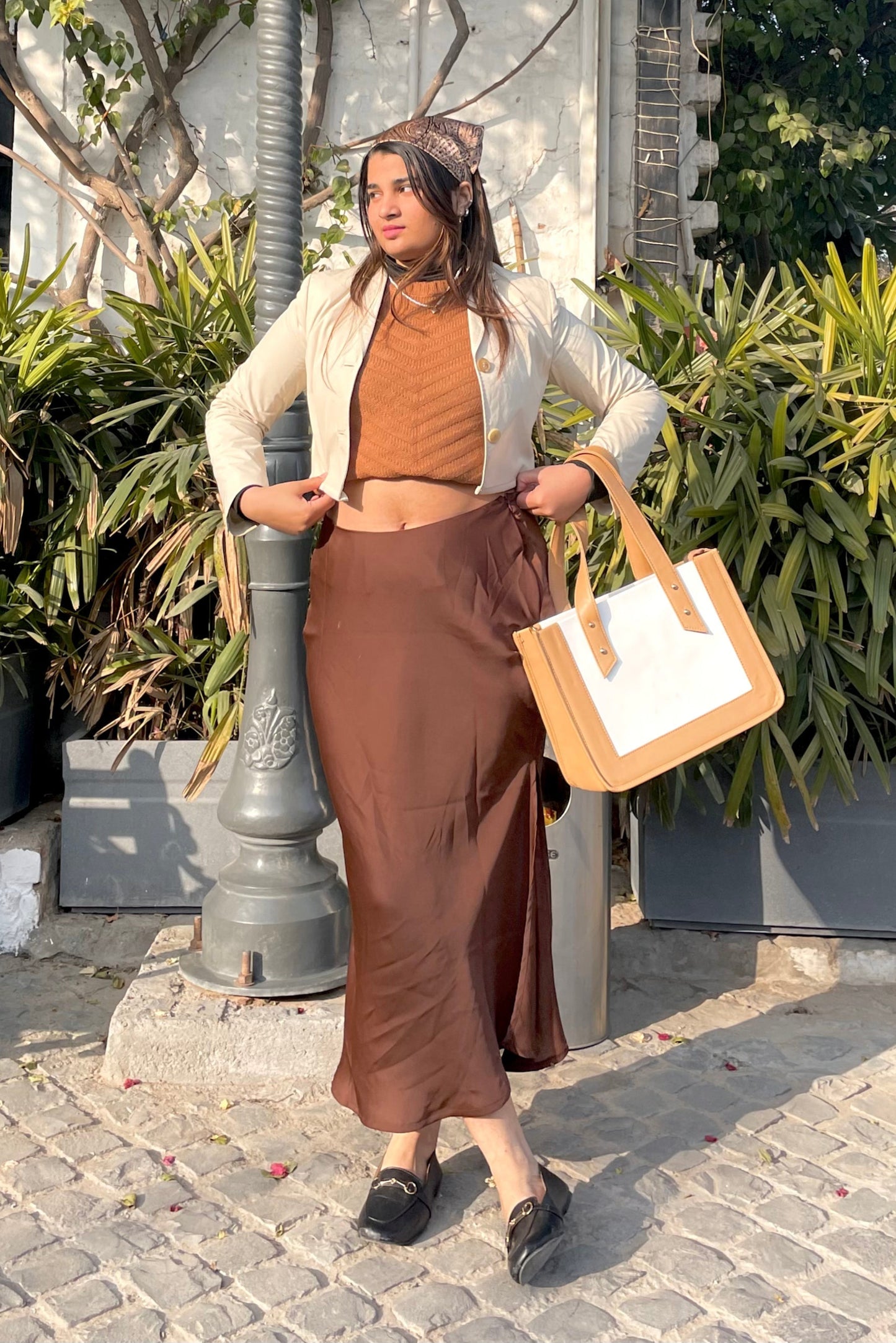 Satin Brown Skirt