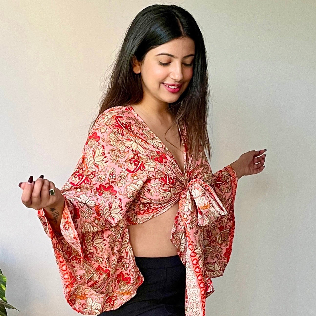 Bell Sleeves Wrap Top