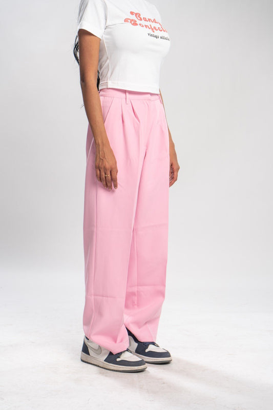 Pink Korean Baggy Pants