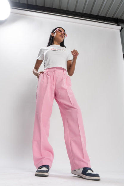Pink Korean Baggy Pants