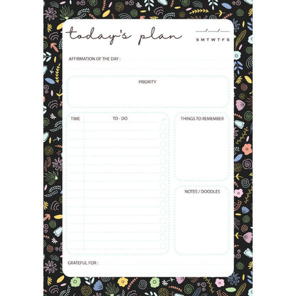 Daily Planner | Black & Blooms