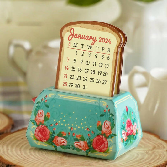 Mini Toaster Desk Calendar 2025 - Diy Paper Craft Kit