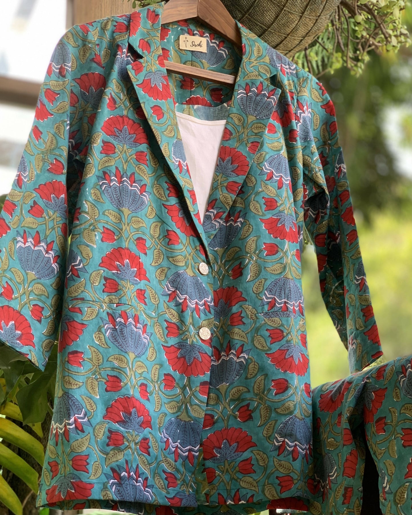 Sea Green Power Suit Blazer + Pants Set