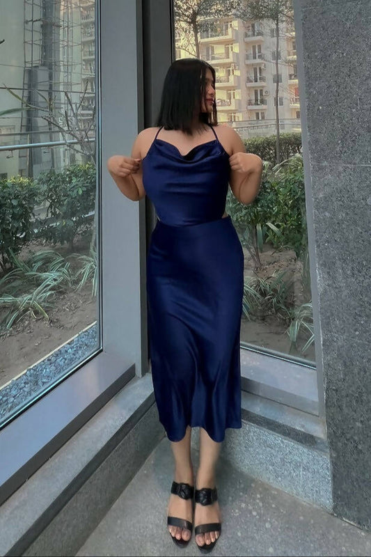 Blue Slip Satin dress
