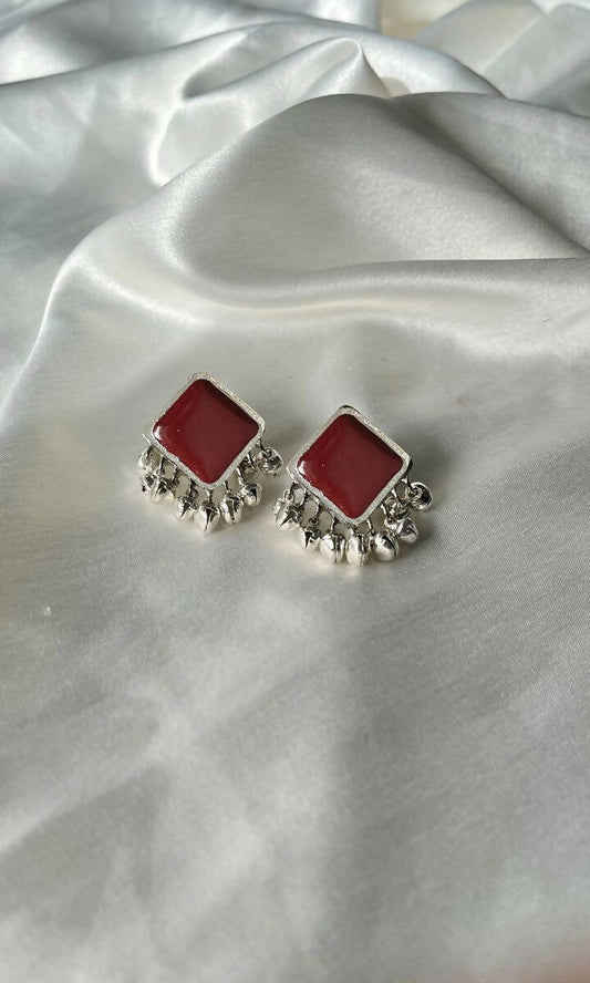 Square Ghungroo Studs