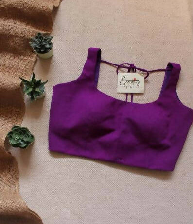 Lollipop Purple Cotton Sleeveless Blouse