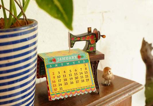 Mini Sewing Machine Desk Calendar 2025 Diy Paper Craft Kit
