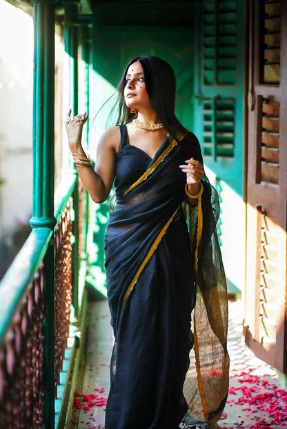 Retro Black Saree